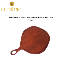 UNEVEN ROUND PLATTER BROWN 46*33*2 CM (2042)