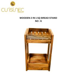 WOODEN 2 IN 1 SQ BREAD STAND NO:6