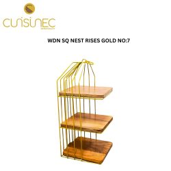 WOODEN SQ NEST RISES GOLD NO:7