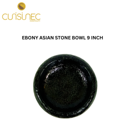 EBONY ASIAN STONE BOWL 9 INCH