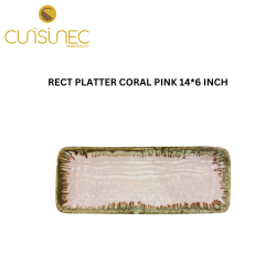 RECT PLATTER CORAL PINK 14*6 INCH