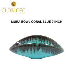 MURA BOWL CORAL BLUE 9 INCH