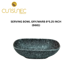 B681 SERVING BOWL GRY/MARB 8*5.25 INCH