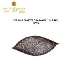 B573 SERVING PLATTER GRY/MARB 11.5*5 INCH