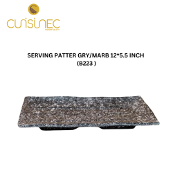 B223 SERVING PATTER GRY/MARBLE 12*5.5 INCH