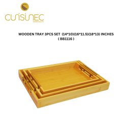 BB1116 WOODEN TRAY 3 PCS SET