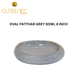 OVAL PATTHAR GREY BOWL 8 INCH