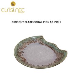SIDE CUT PLATE CORAL PINK 10 INCH