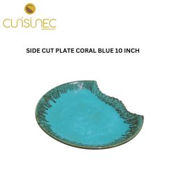 SIDE CUT PLATE CORAL BLUE 10 INCH