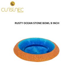 RUSTY OCEAN STONE BOWL 9 INCH