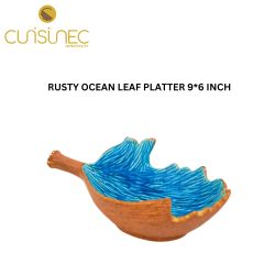RUSTY OCEAN LEAF PLATTER 9*6 INCH