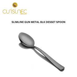 SLIMLINE GUN METAL BLK DESSET SPOON