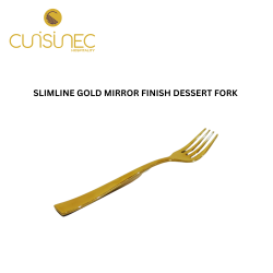 SLIMLINE GOLD MIRROR FINISH DESSERT FORK