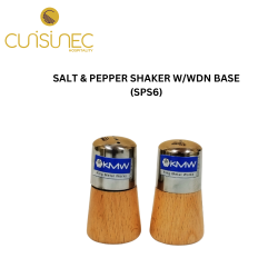 SALT & PEPPER SHAKER W/WDN BASE
