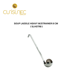 SOUP LADDLE HEAVY W/STRAINER 8 CM