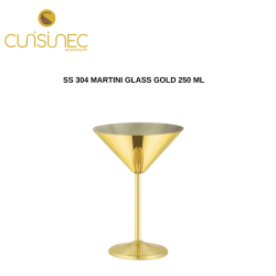 SS 304 MARTINI GLASS GOLD 250 ML