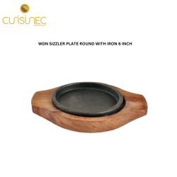 WDN SIZZLER PLATE ROUND W/ IRON 6 INCH