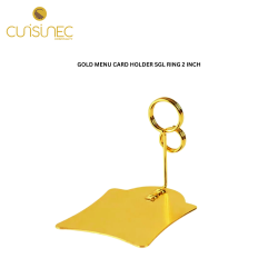 GOLD MENU CARD HOLDER SGL RING 2 INCH