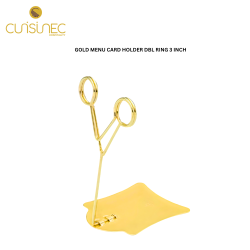 GOLD MENU CARD HOLDER DBL RING 3 INCH