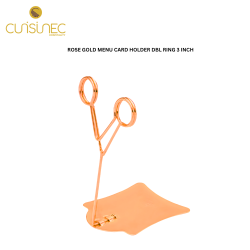 ROSE GOLD MENU CARD HOLDER DBL RING 3 INCH
