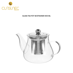 GLASS TEA POT W/STRAINER 400 ML