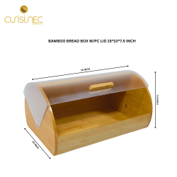 BAMBOO BREAD BOX W/PC LID