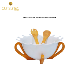 SPLASH BOWL W/WDN BASE 9.5 INCH