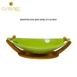 ASSORTED OVAL BOAT BOWL 17*7.10 INCH