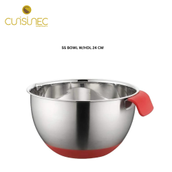 SS BOWL W/HDL 24 CM