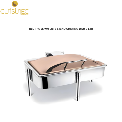 RECT RG SS W/FLUTE STAND CHEFING DISH 9 LTR