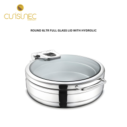 ROUND 6 LTR FULL GLASS LID WITH HYDROLIC