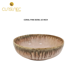 CORAL PINK BOWL 10 INCH