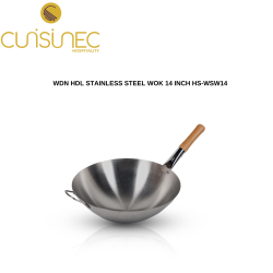 WDN HDL STAINLESS STEEL WOK 14INCH HS-WSW14