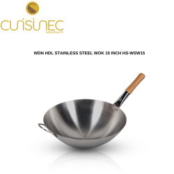 WDN HDL STAINLESS STEEL WOK 15INCH HS-WSW15