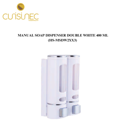 MANUAL SOAP DISPENSER DOUBLE WHITE 400ML HS-MSDW2XX3
