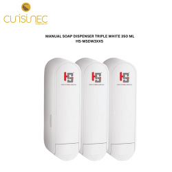 MANUAL SOAP DISPENSER TRIPLE WHITE 350ML HS-MSDW3XX5