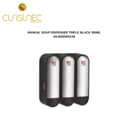MANUAL SOAP DISPENSER TRIPLE BLACK 350 ML HS-MSDW3XX6