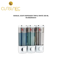 MANUAL SOAP DISPENSER TRIPLE WHITE 300 ML HS-MSDW3XX4