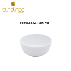 PC ROUND BOWL 150 ML WHT