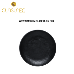WOVEN MEDIUM PLATE 23 CM BLK
