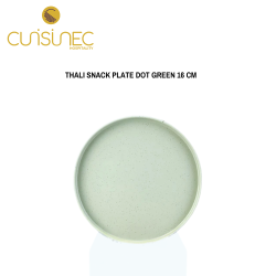 THALI SNACK PLATE DOT GREEN 16 CM