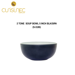 2 TONE  SOUP BOWL 5 INCH BLK/GRN