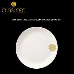 URMI BUFFET PLATE 32 CM GOLDEN LEAVES