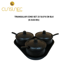 TRIANGULAR COND SET 21*19.5*8 CM BLK