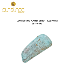 LUNAR OBLONG PLATTER 12 INCH - BLUE PATINA