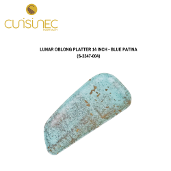 LUNAR OBLONG PLATTER 14 INCH - BLUE PATINA