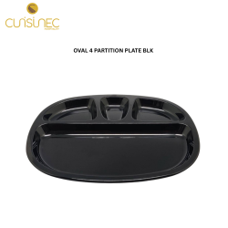 OVAL 4 PARTITION PLATE BLK