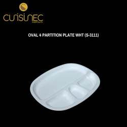 OVAL 4 PARTITION PLATE WHT