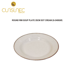 ROUND RIM SOUP PLATE 25 CM DOT CREAM