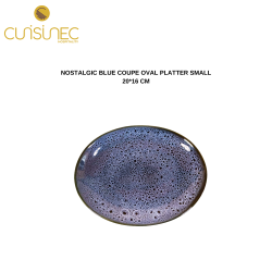 NOSTALGIC BLUE COUPE OVAL PLATTER SMALL 20*16 CM